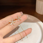 Floral Tassel Zircon Earrings – Elegant Crystal Statement Jewelry