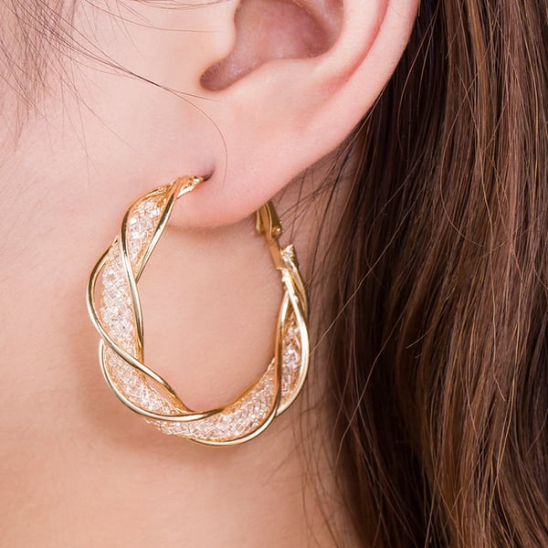 GlowAura™ Twist Earrings – Elegant Sparkling Statement Jewelry